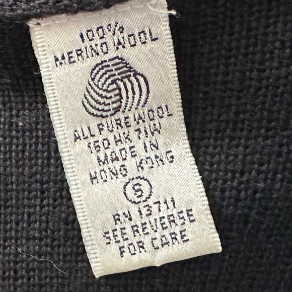 Vintage 90s Wool Midi Cardigan Black size S Knit Pockets Button up - Picture 7 of 9